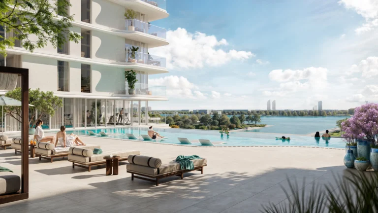 community pool at muheira by modon