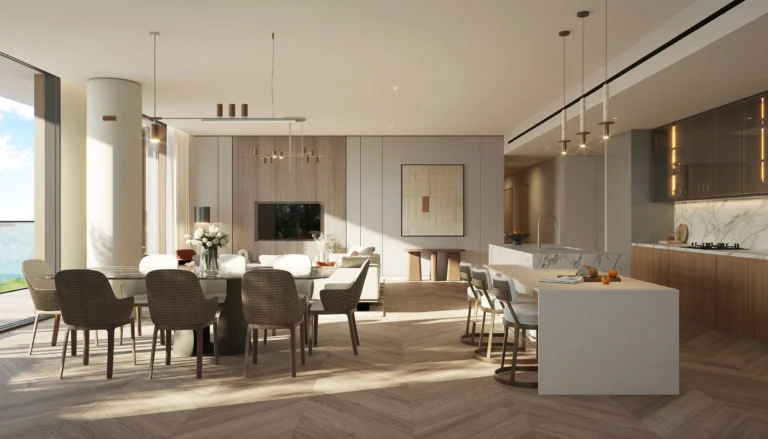 waldorf astoria residences - living and dining room interiors