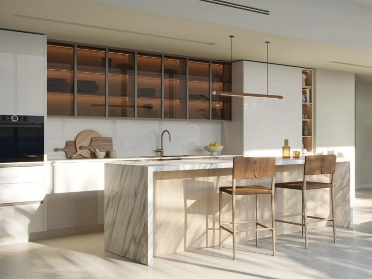 kitchen interior at fahid beach residences