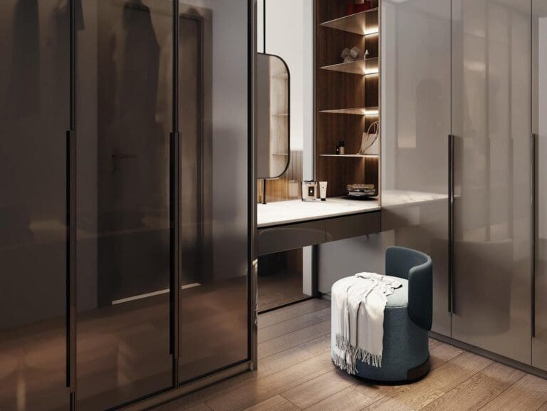 vanity and closets at fahid beach residences
